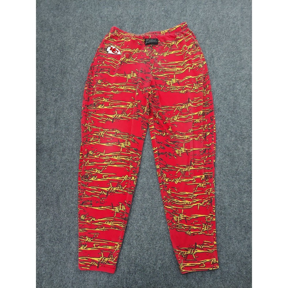 Vtg ZUBAZ Kansas City Chiefs Pants Mens Large Barbed Wire Lounge Sweats USA 90s